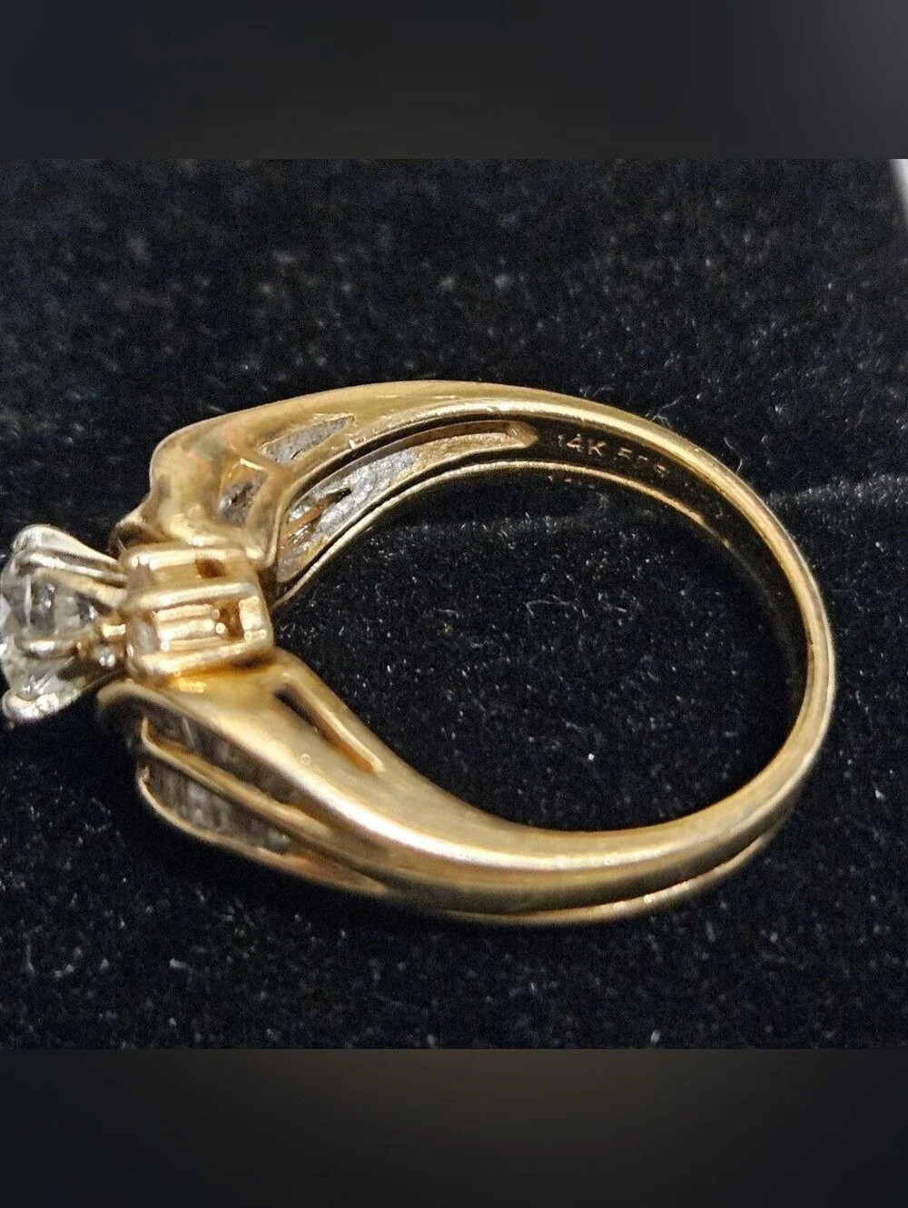 Hearts On Fire .44 ct Center Diamond Set In a 14K YG Ring, Size 6